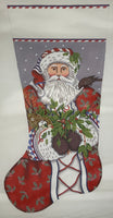 Holly Santa Stocking