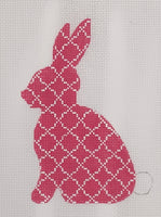 Fuchsia Quatrefoil Standing Hare