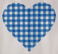 Large Blue Gingham Heart