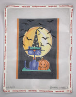 Cat, Pumpkin, and Bats