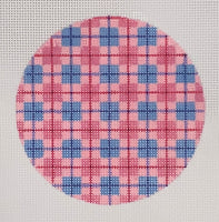 Pink & Blue Squares Round