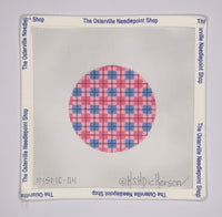Pink & Blue Squares Round