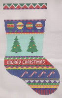 Merry Christmas Tree Stripe Stocking on 10M