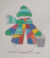 Patchwork Snowman Ornament with stitch guide