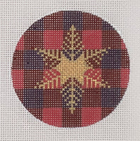 Gold Snowflake on Plaid