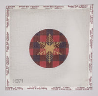 Gold Snowflake on Plaid