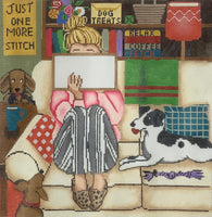 Stitching Girl with Dogs