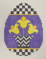 Egg - Yellow Flowers with Checks