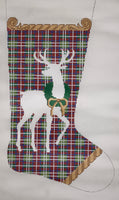Reindeer on Plaid Stocking