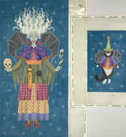 Levitating Witch w/Bat Wings and Cat