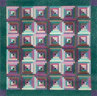 14" Quilt Square - Log Cabin