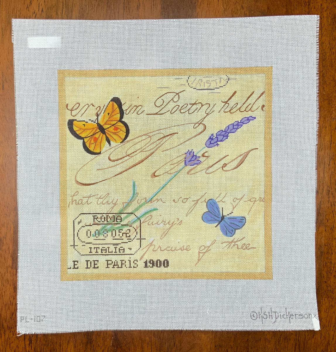 Paris Collage Needlepoint Destashing