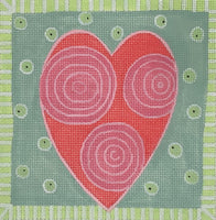 Pink Heart with Swirls