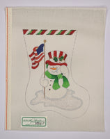 Patriotic Snowman Mini Sock