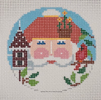 Birdhouse Santa Round