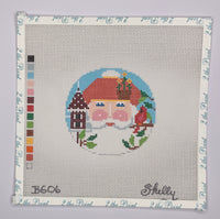 Birdhouse Santa Round