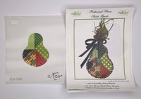 Crazy Quilt Sampler Pear with stitch guide