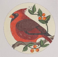 Cardinal Ornament with stitch guide