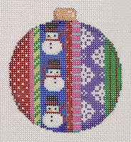 Snowman Jolly Stripe Ball Ornament