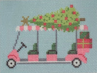 Golf Cart with Christmas Tree (print)