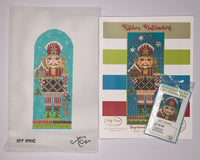 Gingerbread Nutcracker with stitch guide and embellishments