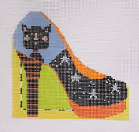 Black Cat Shoe with stitch guide