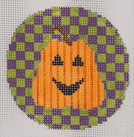 Pumpkin onPurple and Green Checks