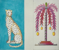 Tall Cheetah on Blue Eyeglass Case
