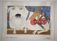 Bulldog with Squeaky Toy