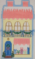 Christmas Village Yellow Shop with stitch guide
