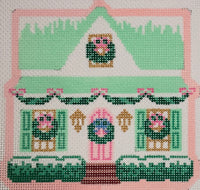 Christmas Village Green House with stitch guide
