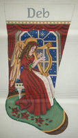Angel with Harp Stocking - Deb