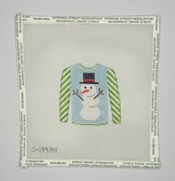 Snowman on Blue Sweater