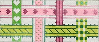 Woven Ribbons - Pink & Green Insert