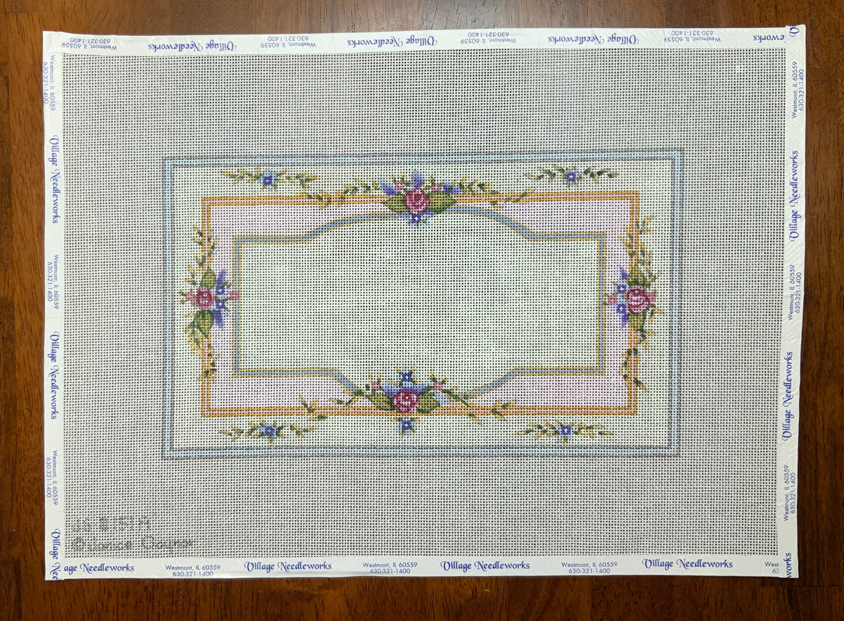 Floral Name Plate Needlepoint Destashing