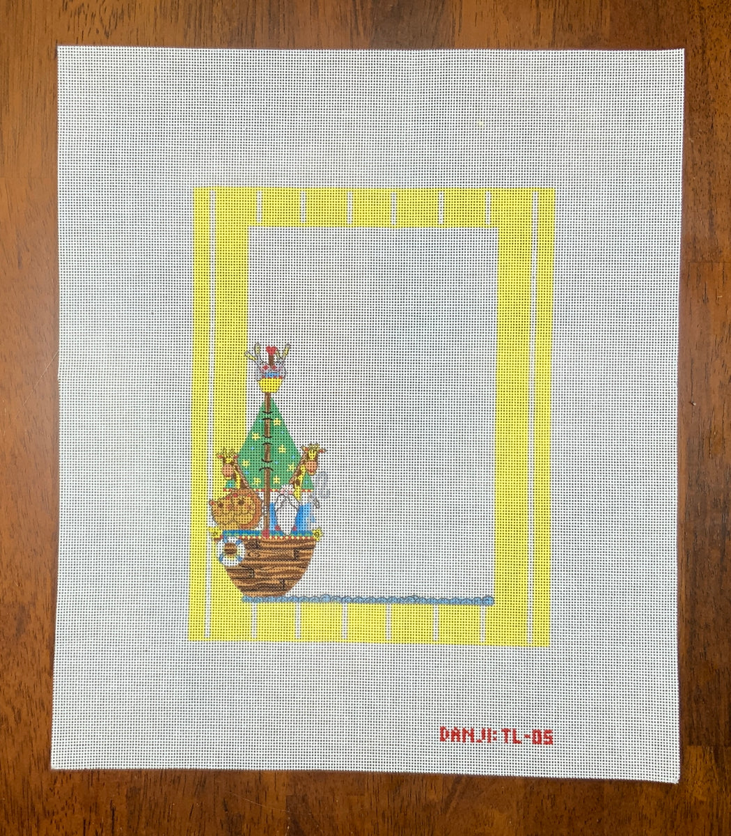 Noah's Ark Birth Announcement Needlepoint Destashing