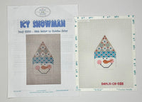 Snowman Face - Blue Hat/Swirls with stitch guide
