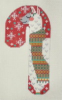 Red Llama Candy Cane with stitch guide
