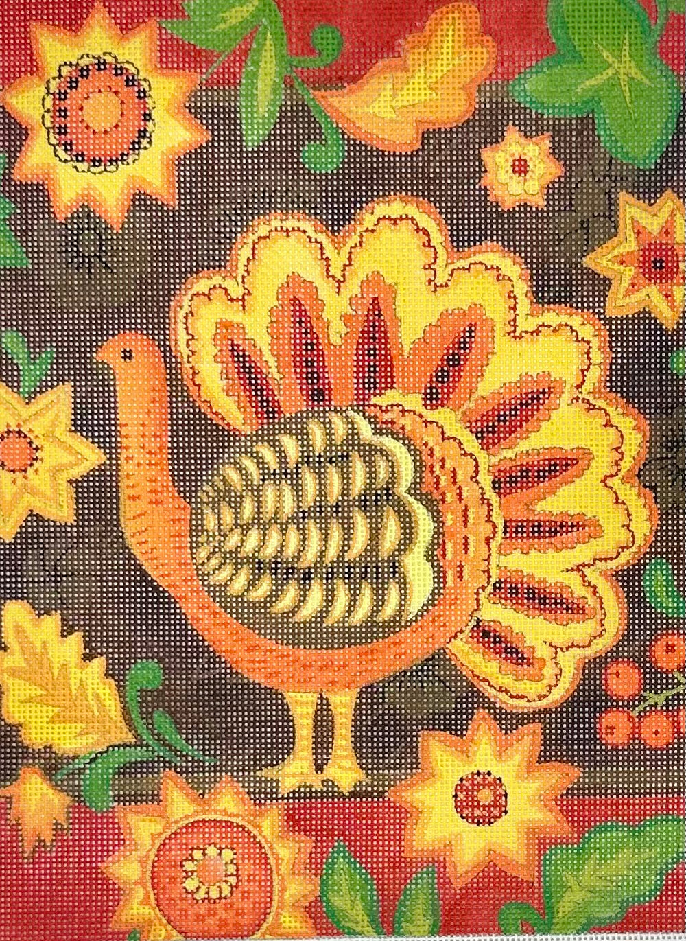Folk Art Turkey with stitch guide