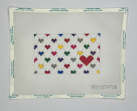 Multi Hearts Acrylic Purse Insert with stitch guide

