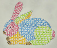 Herend-inspired Fishnet Patchwork Bunny - Multi Colored
