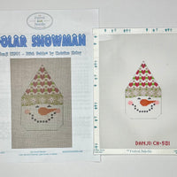Snowman Face - Heart Hat with stitch guide