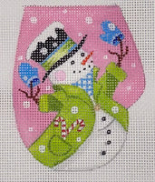 Pink Snowman Mitten - 13M
