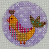 Mod Bird - Purple Polka Dot
