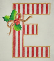 Striped Christmas Letter - E
