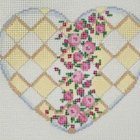 Rosebud Harlequin Large Heart
