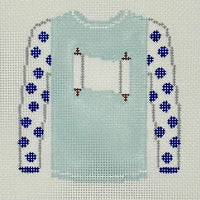 Scroll on Light Blue Sweater
