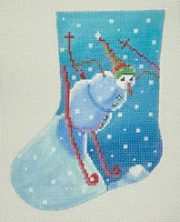 Snowman on Skis Mini Sock
