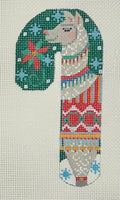 Green Llama Candy Cane with stitch guide
