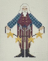 Patriotic Santa with stitch guide

